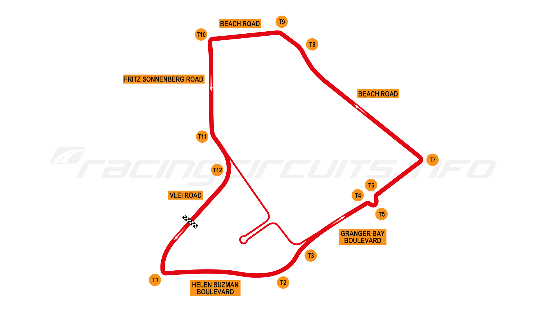Cape Town Street Circuit track map