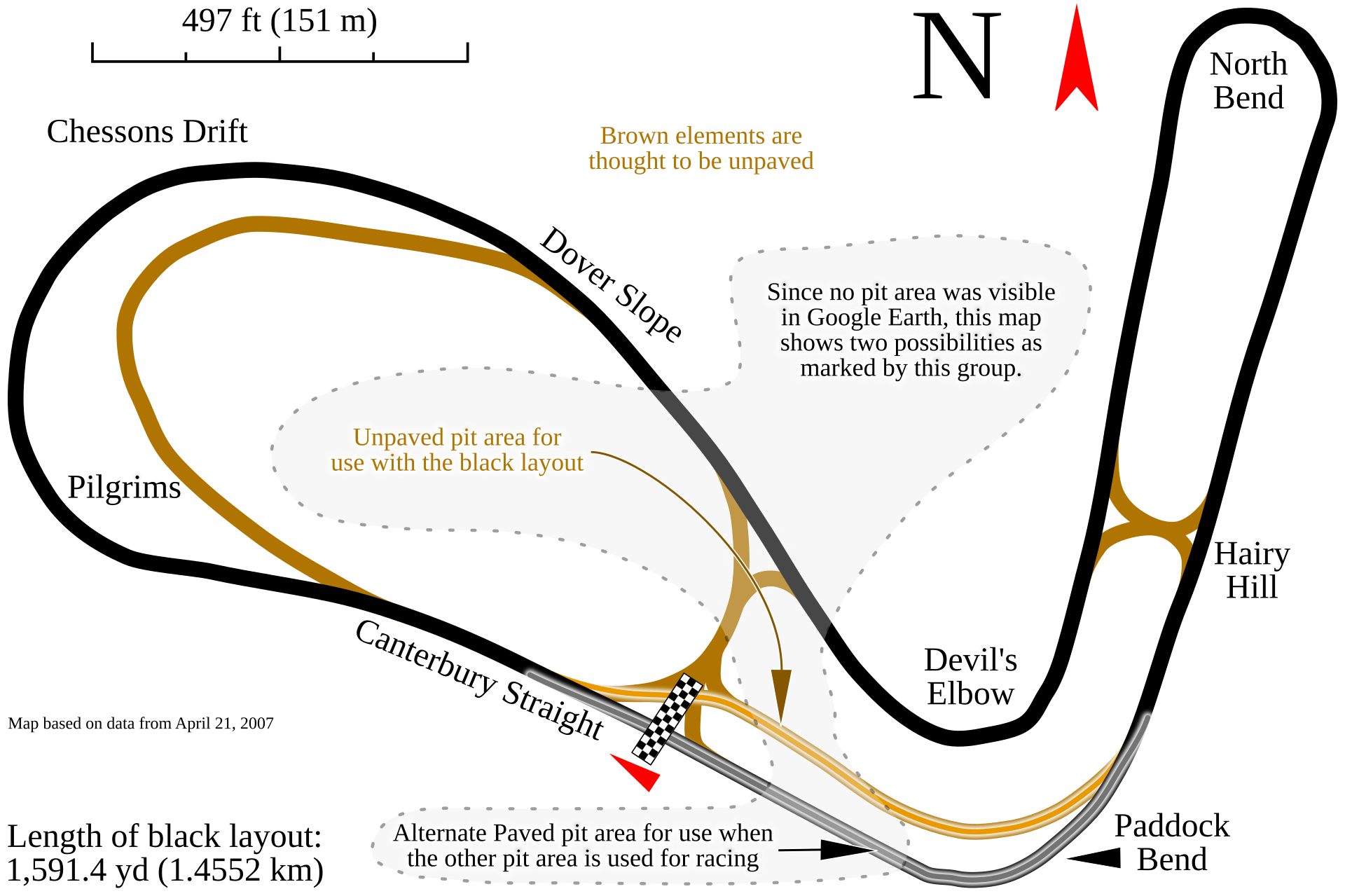 Lydden Hill Race Circuit track map